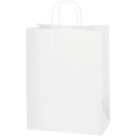 10 x 5 x 13" White Paper Shopping Bags