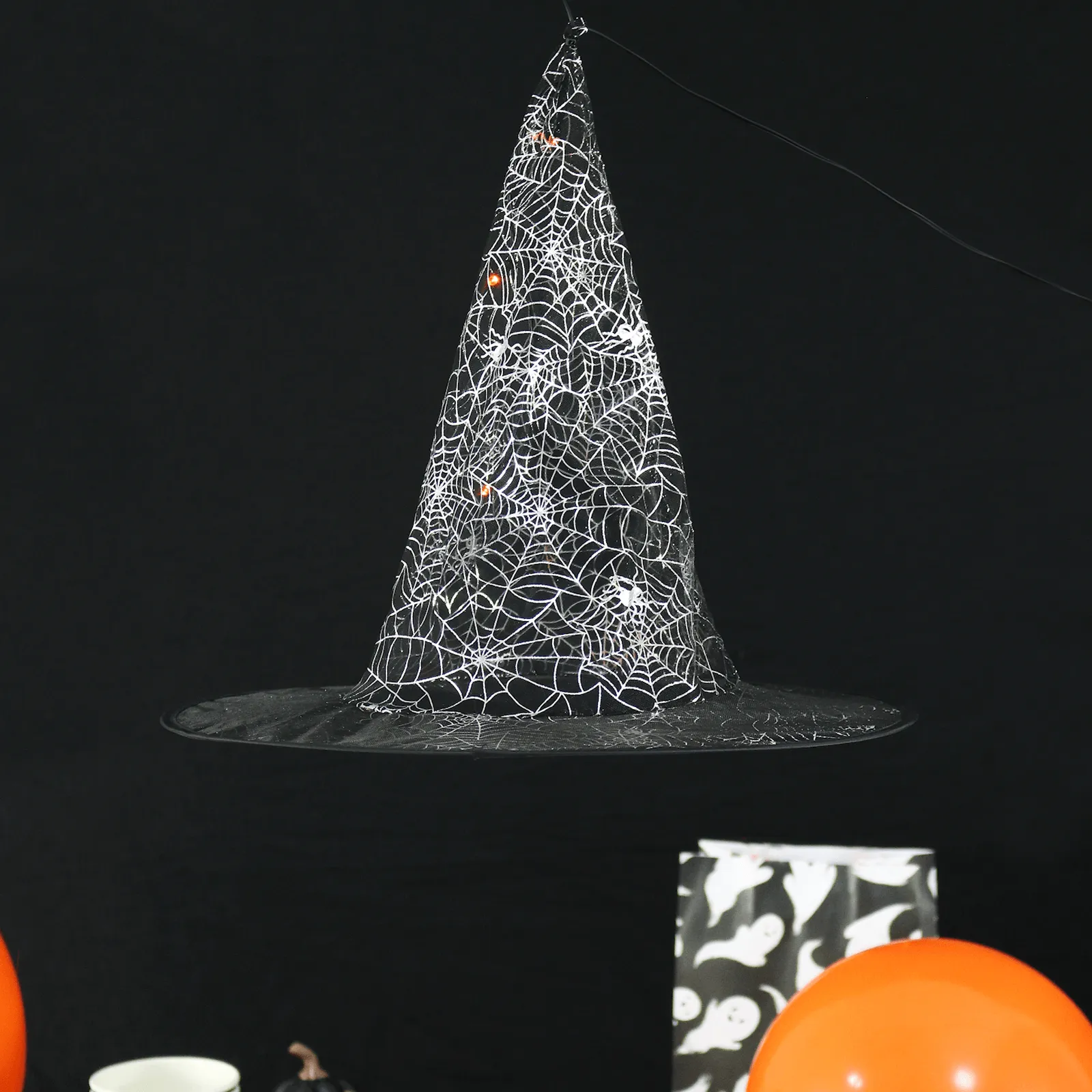 3 Witch Hats LED Lights Hanging Halloween Party Decoration