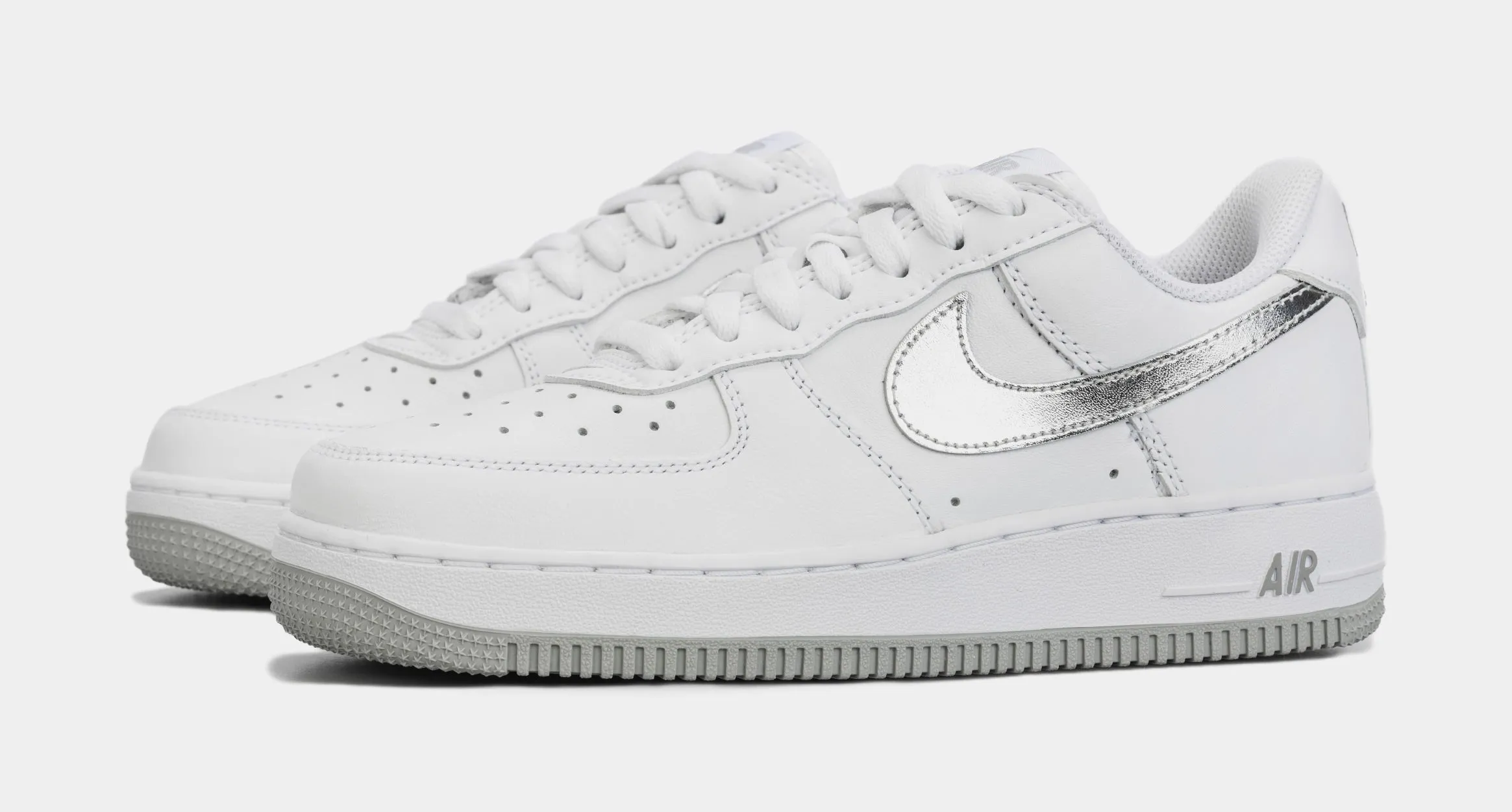 Air Force 1 Low Retro Mens Basketball Shoes (White/Grey)