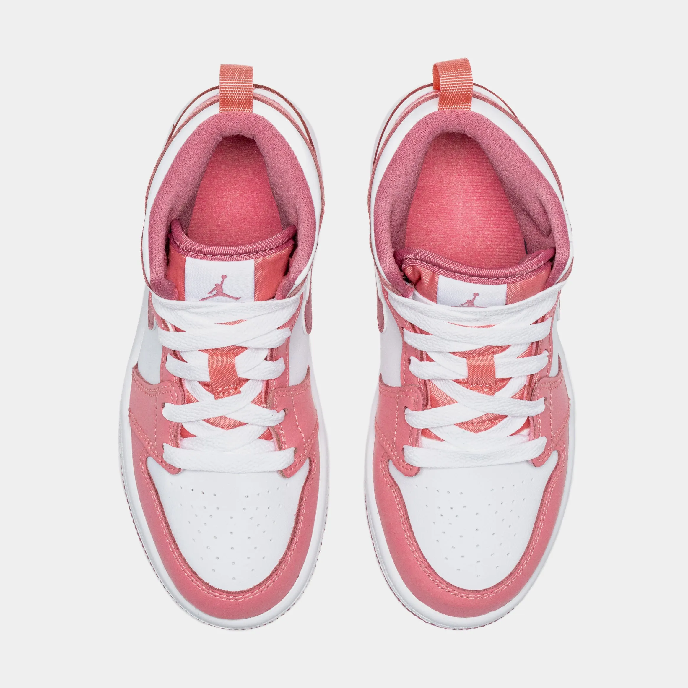 Air Jordan 1 Retro Mid Valentine's Day Preschool Lifestyle Shoes (White/Pink)