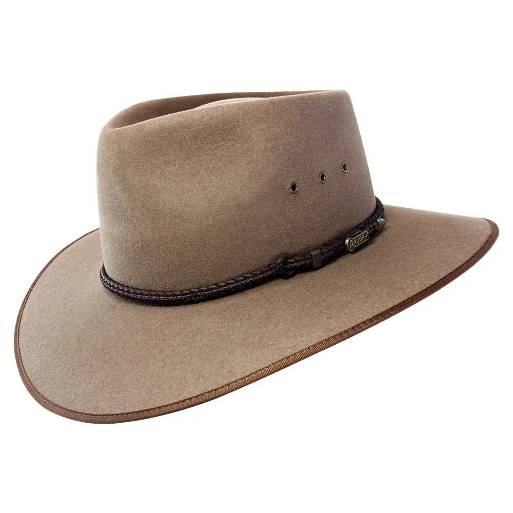 Premium Akubra Cattleman Felt Hat - Rich Bran Brown for Stylish Western Wear