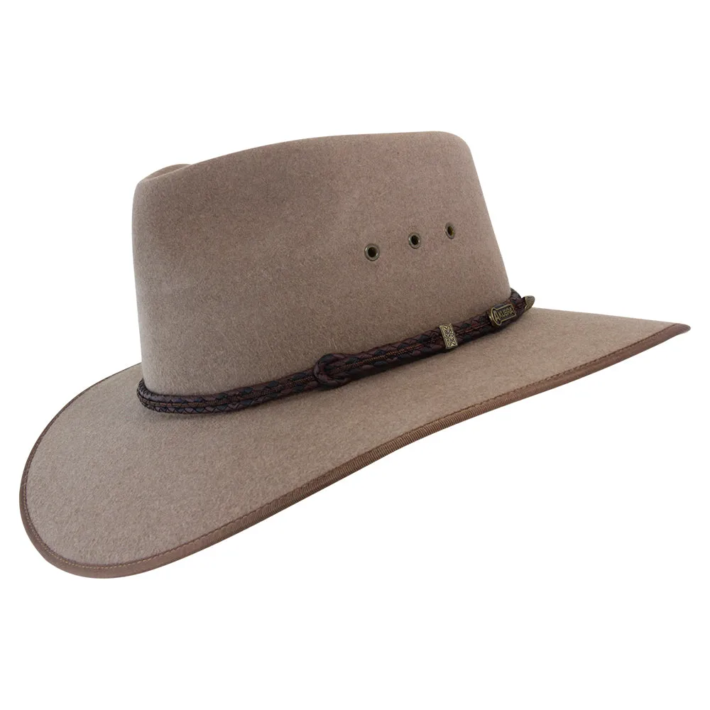 Premium Akubra Cattleman Felt Hat - Rich Bran Brown for Stylish Western Wear