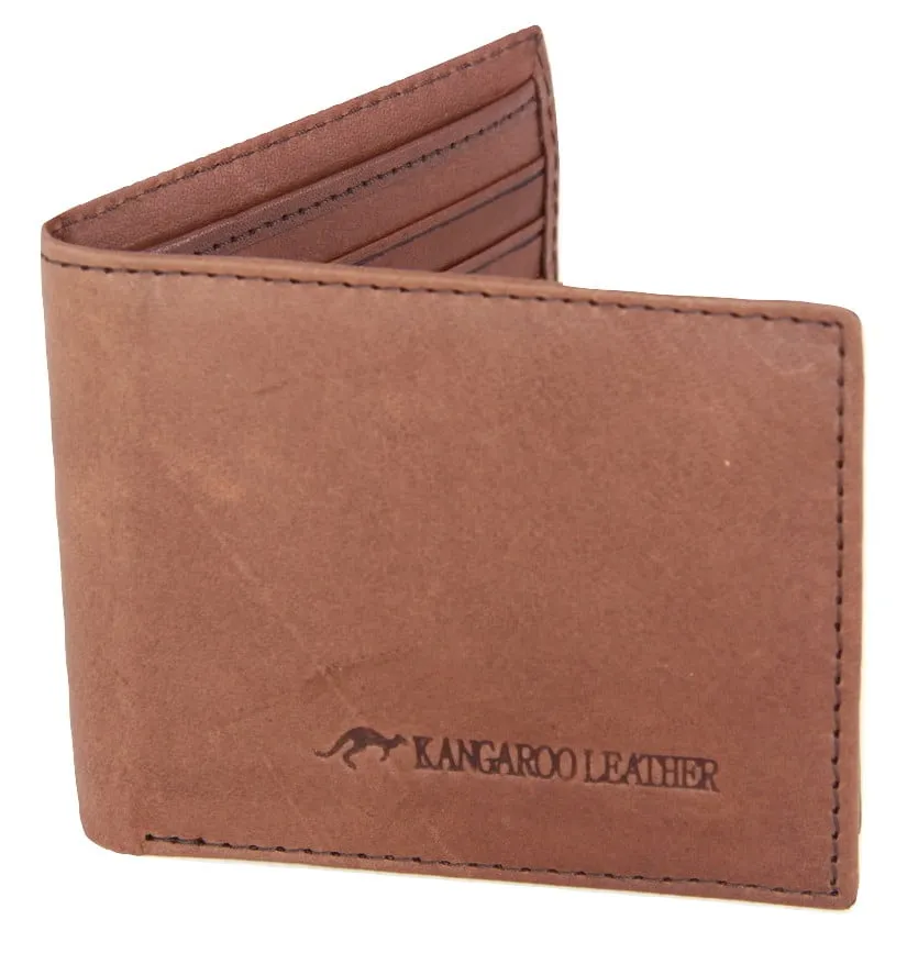 Barmah Kangaroo Leather 1 Fold Wallet - Hickorystone