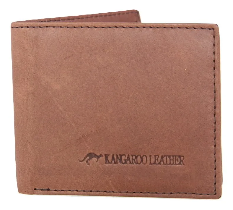 Barmah Kangaroo Leather 1 Fold Wallet - Hickorystone