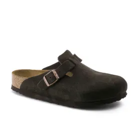 Birkenstock Women's Boston Soft Footbed Suede Leather Mocha