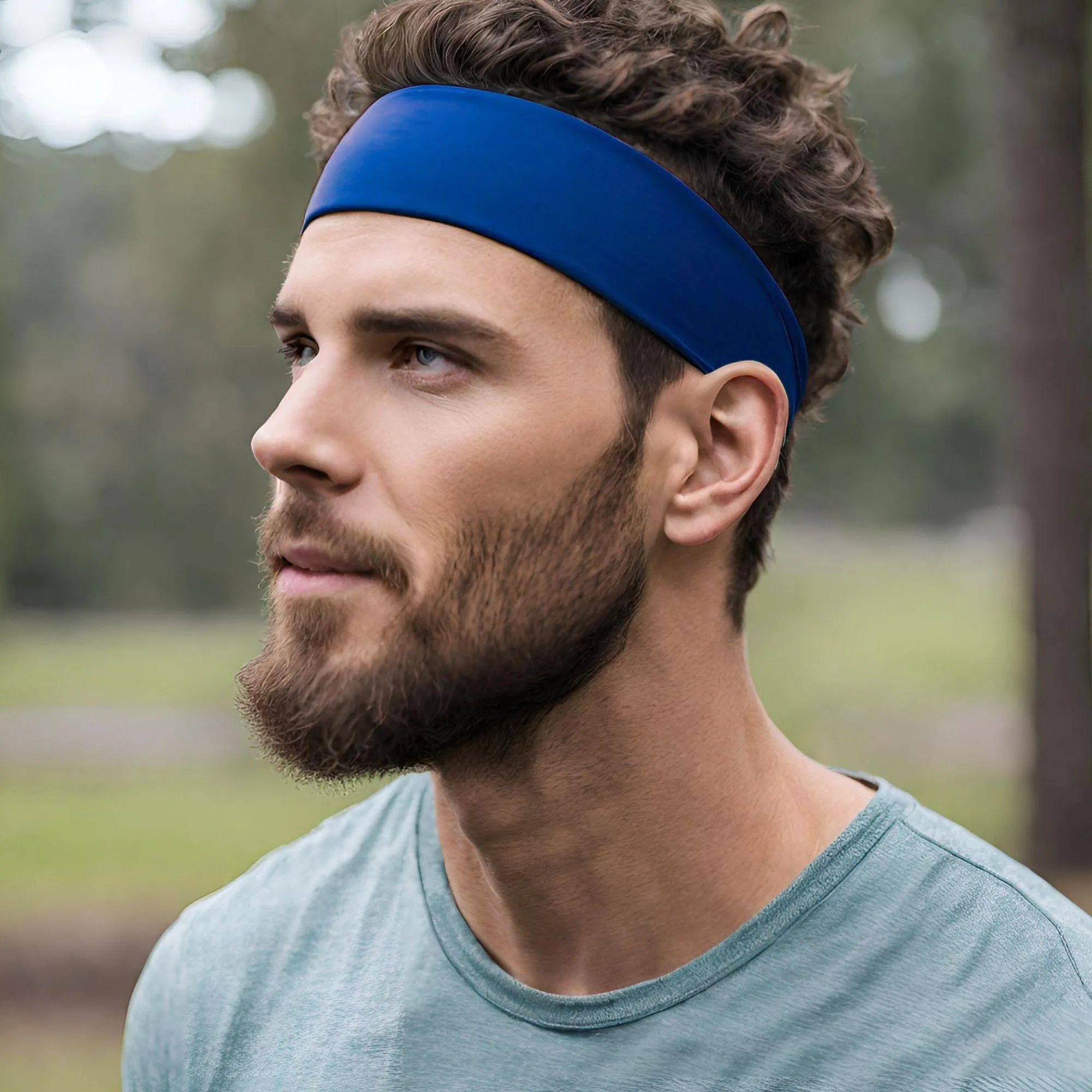 Blue Cotton Headband