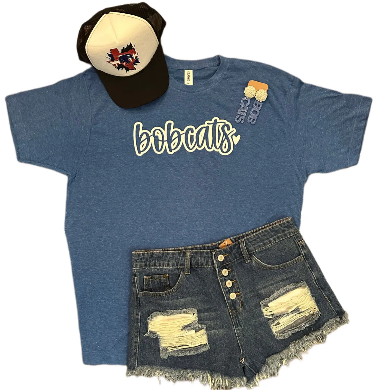 Bobcats Bubble Font Tee