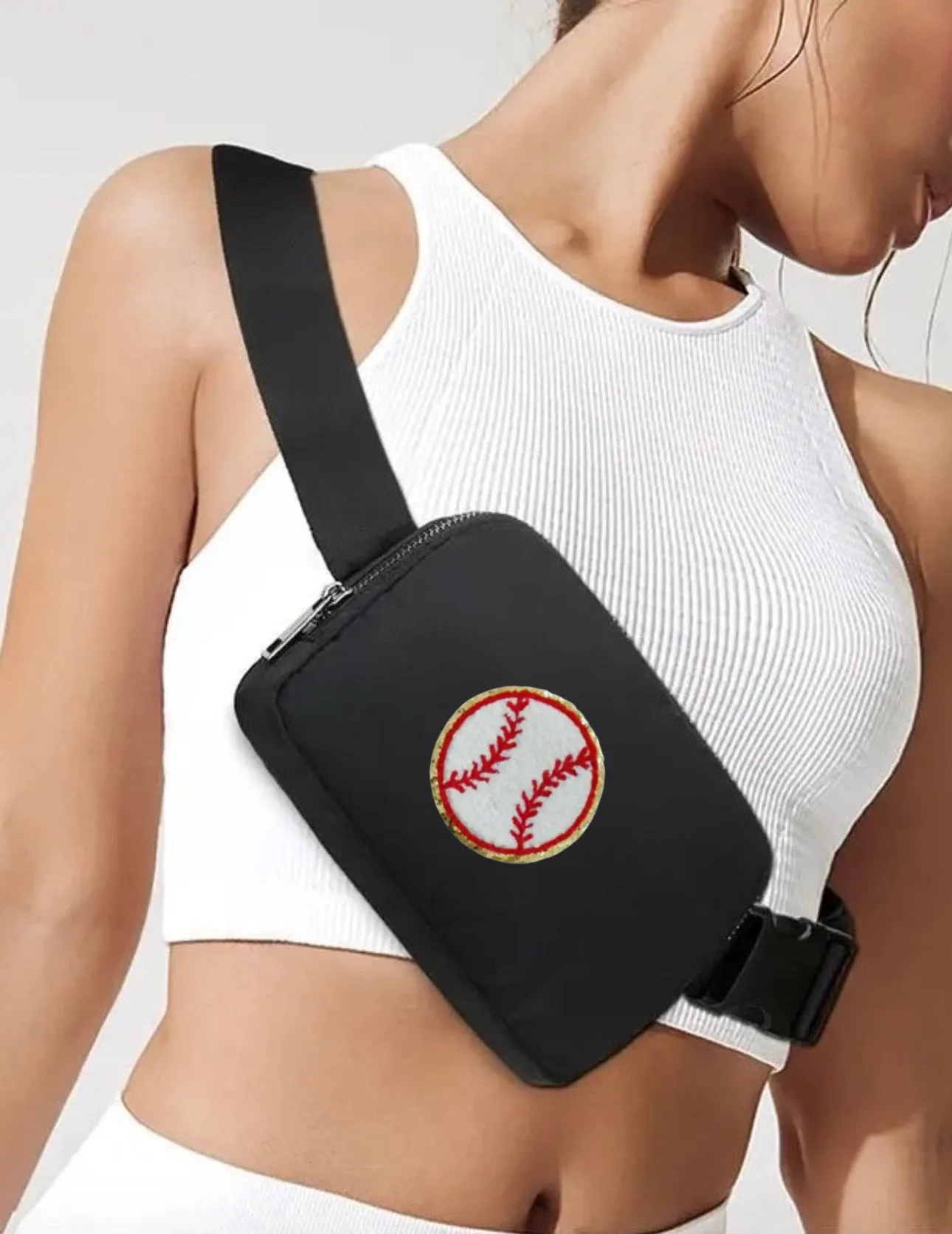 Chenille Patch Fanny/Crossbody Sports Purse