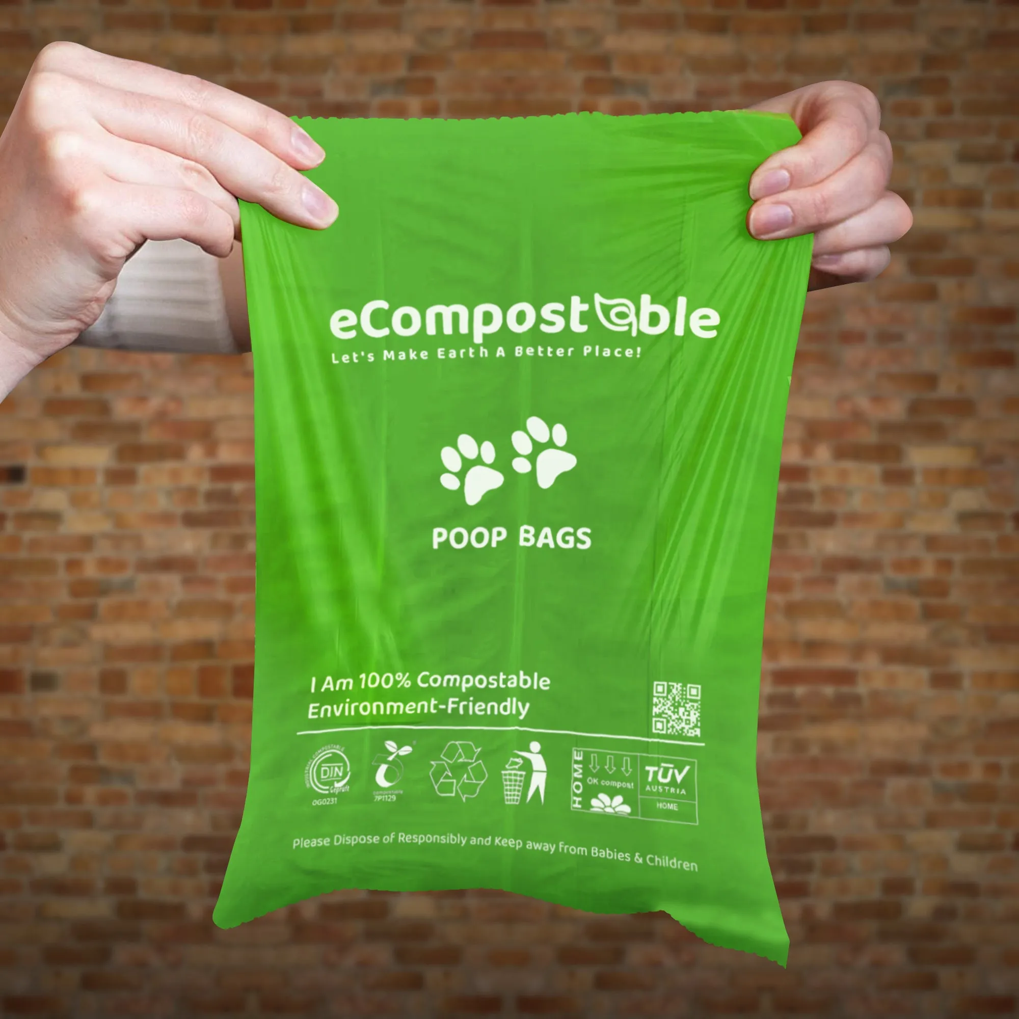 Compostable Poo Bags Environment-Friendly Leak Proof Dog Poop Bags