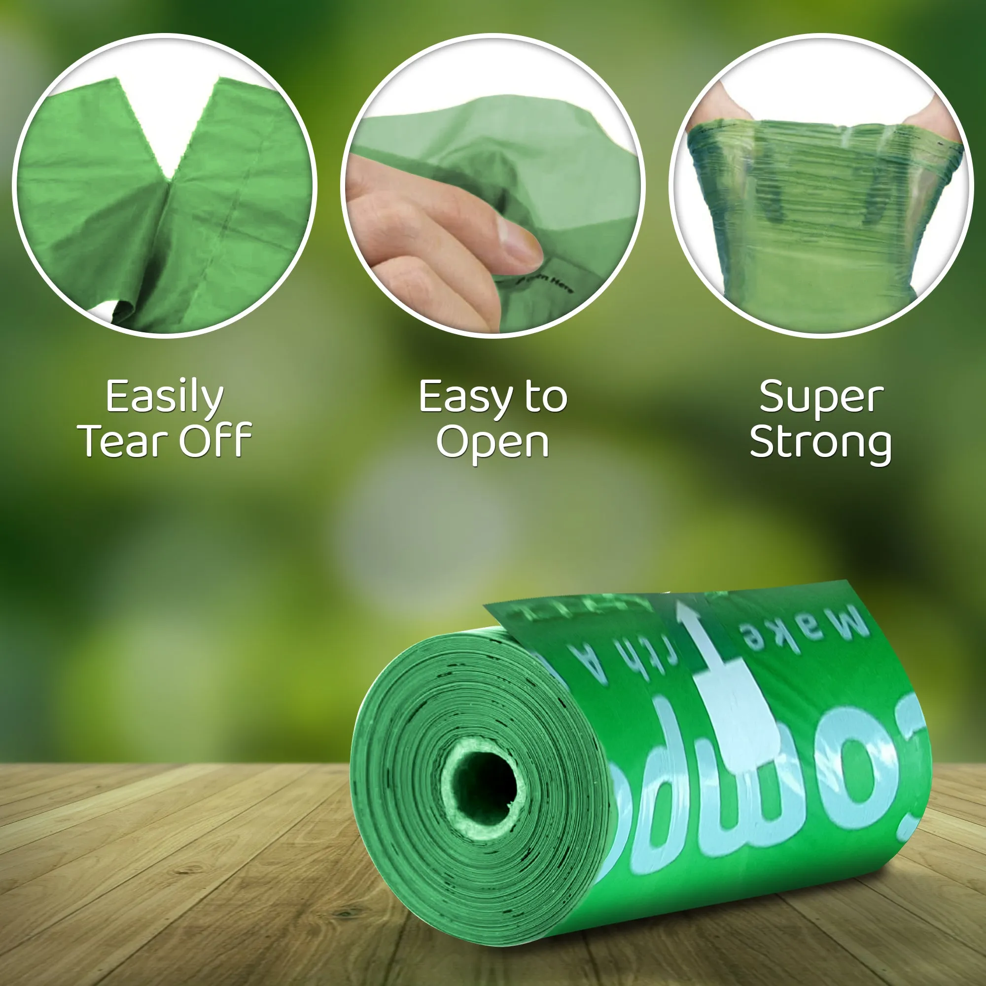 Compostable Poo Bags Environment-Friendly Leak Proof Dog Poop Bags