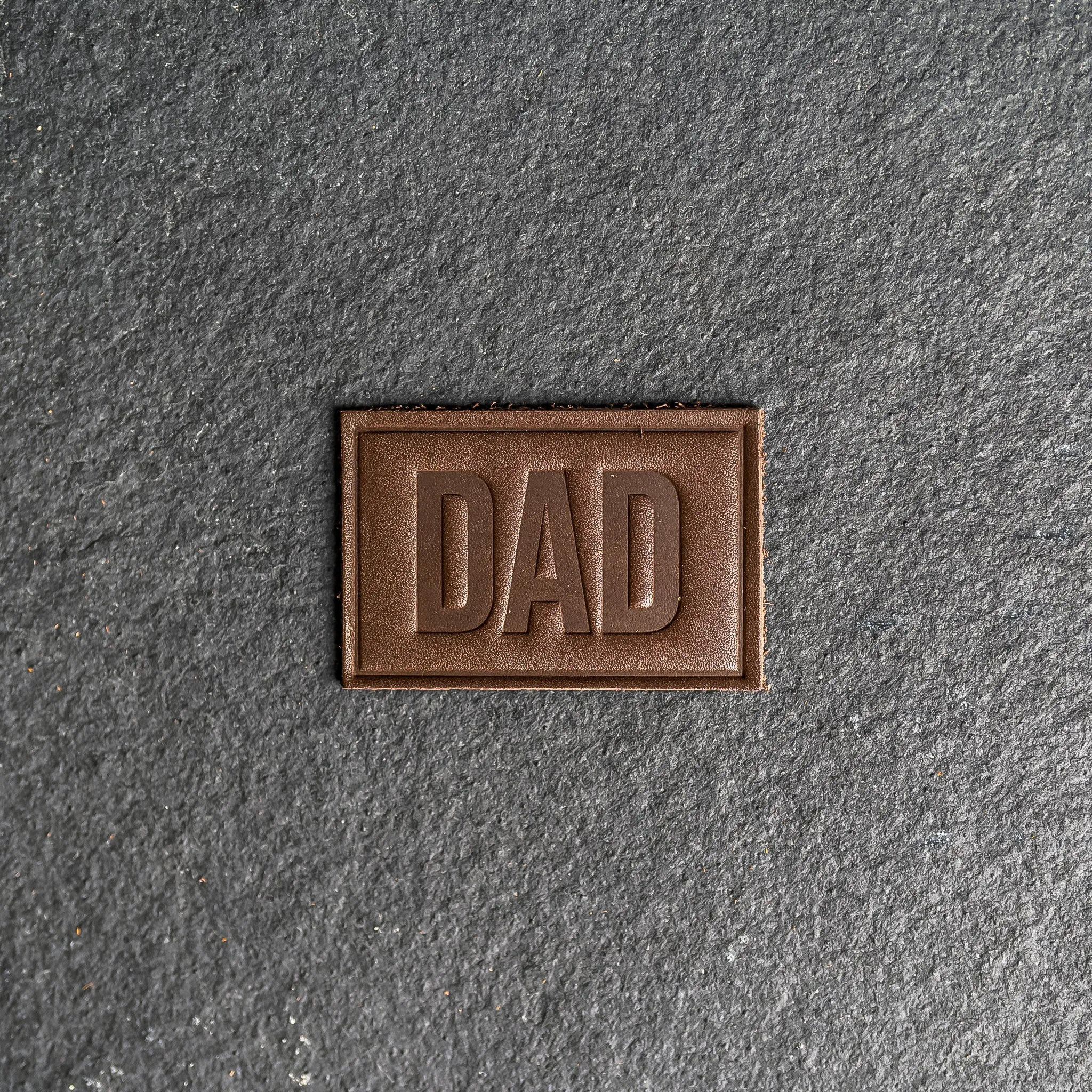 Dad Stamp Leather Patches with optional Velcro added