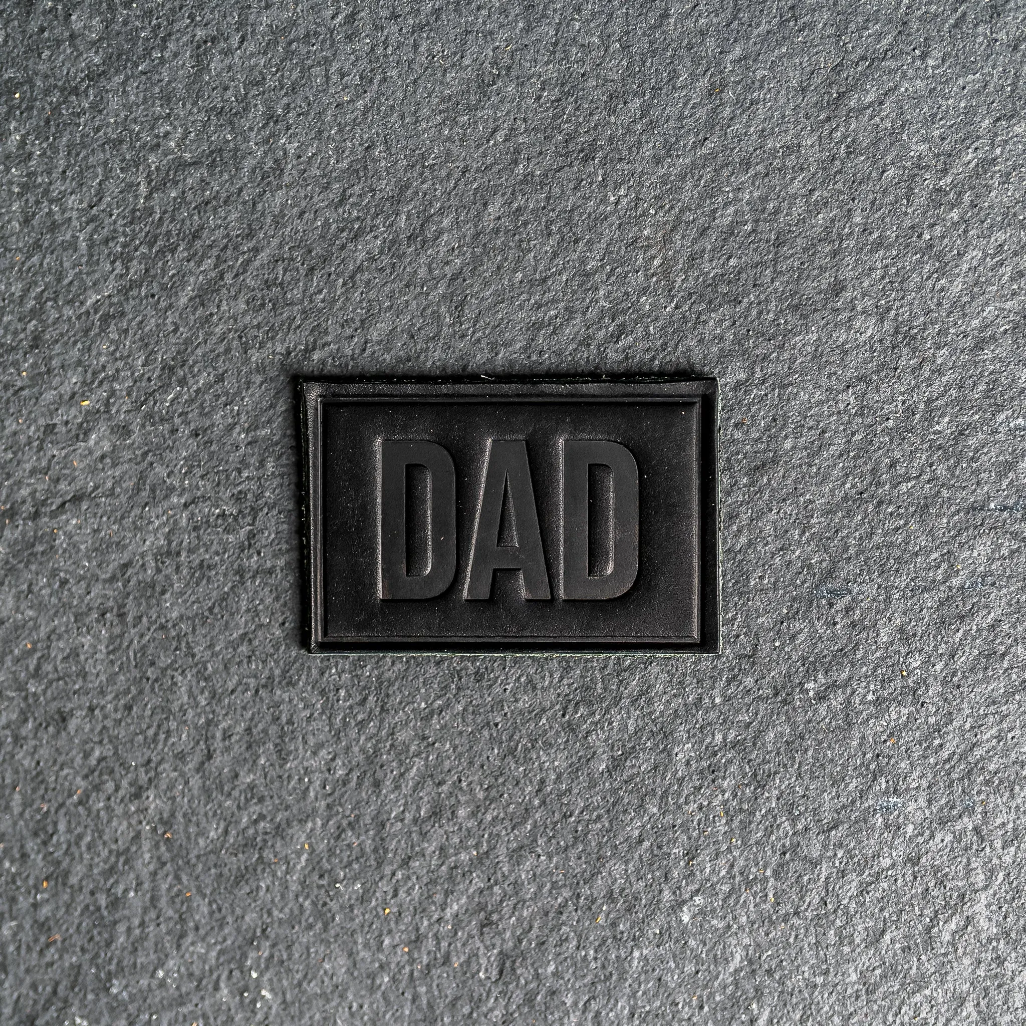 Dad Stamp Leather Patches with optional Velcro added