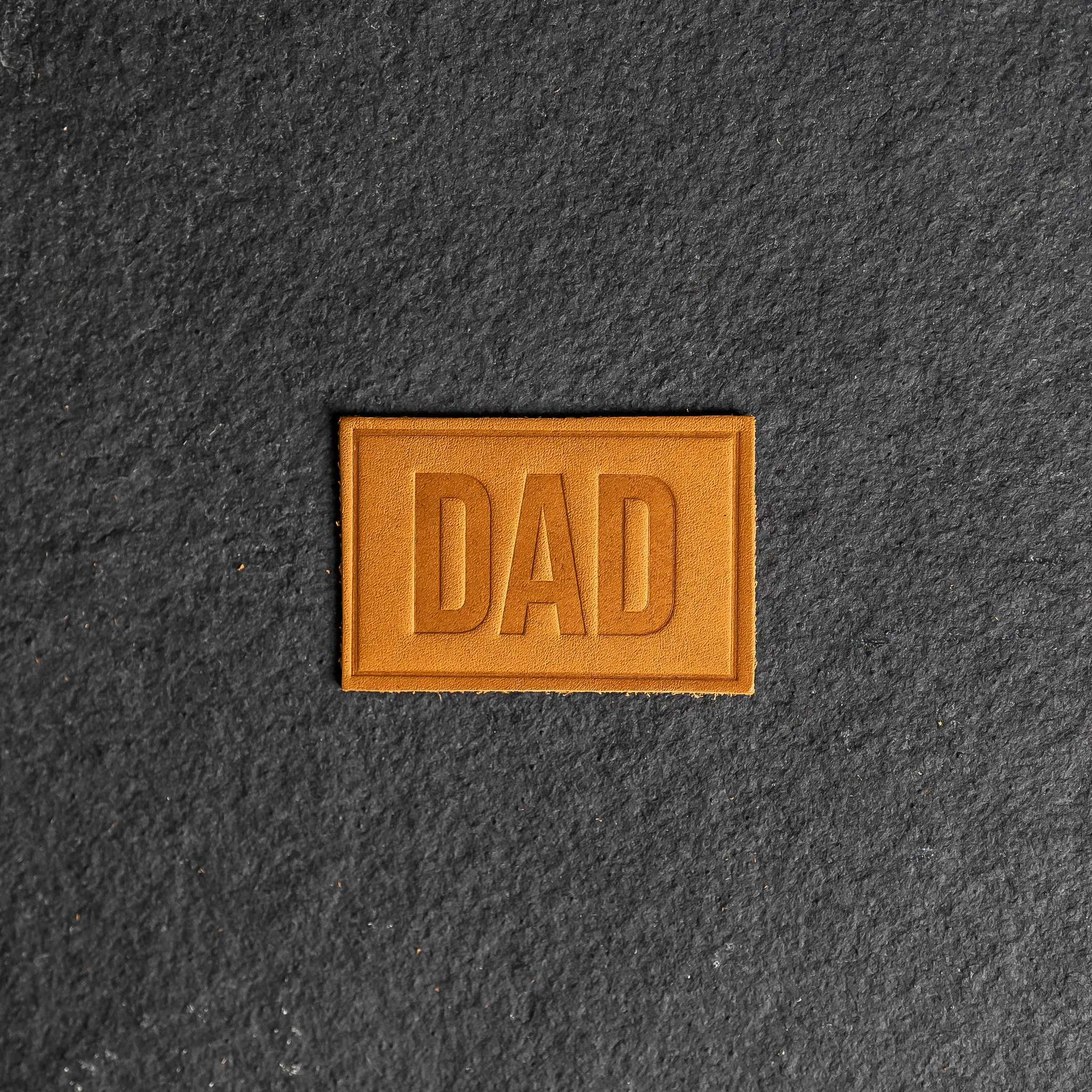 Dad Stamp Leather Patches with optional Velcro added