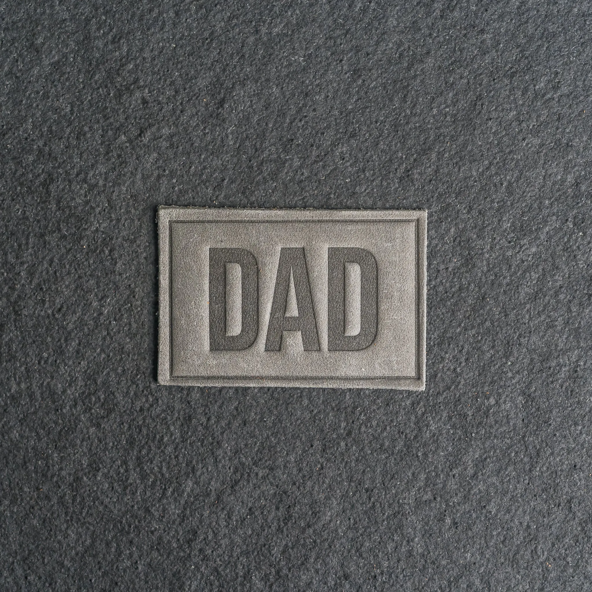 Dad Stamp Leather Patches with optional Velcro added