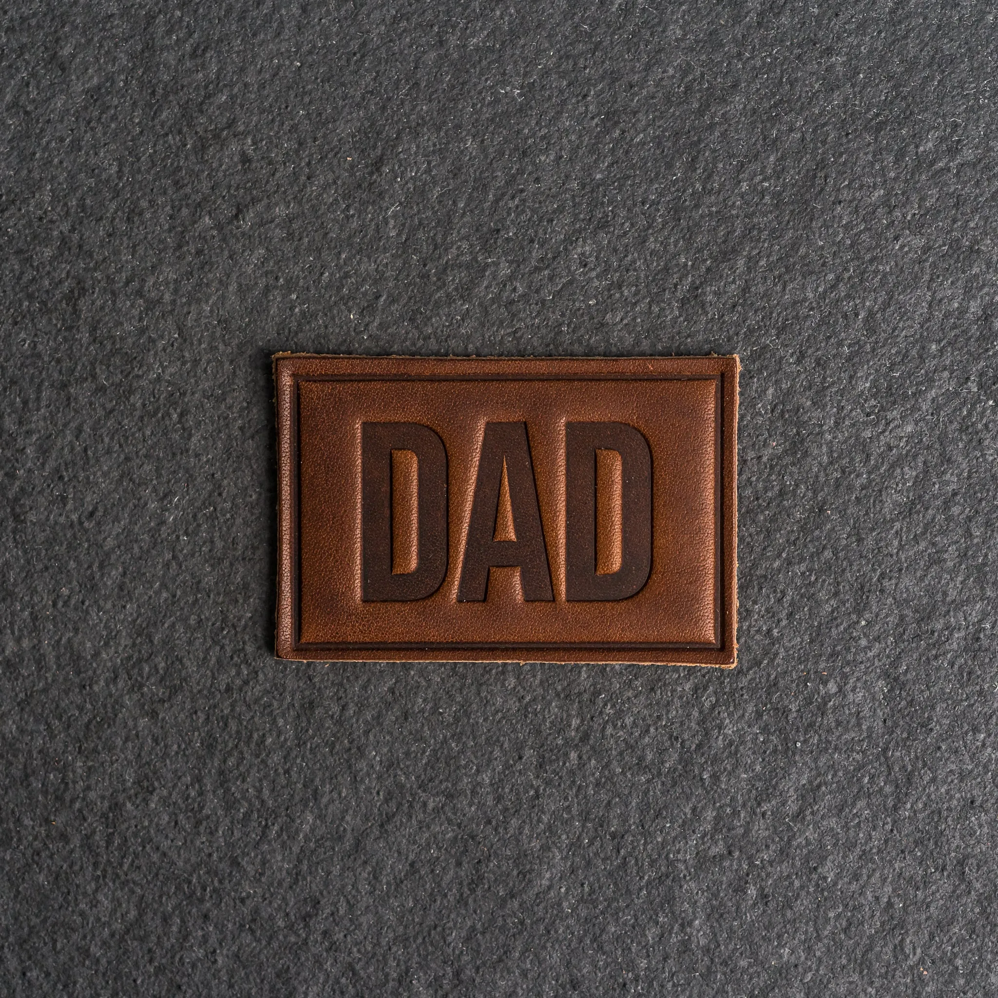 Dad Stamp Leather Patches with optional Velcro added