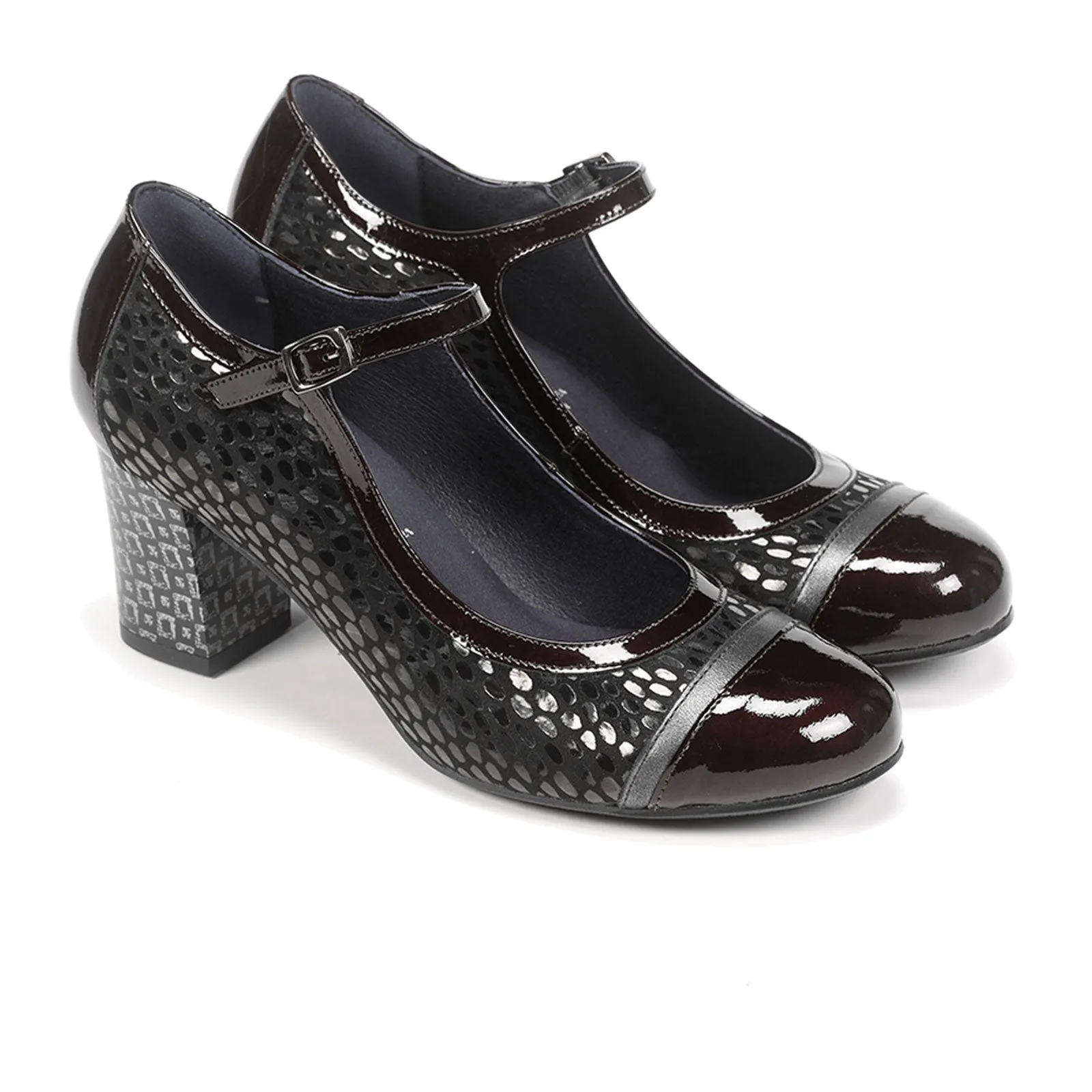 Dorking Rodin D8669 Heeled Mary Jane (Women) - Black/Bronze