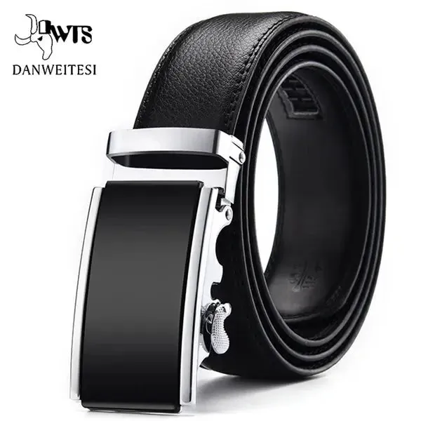 [DWTS]Genuine Leather Belts for Men Automatic Male Belts Cummerbunds Leather Belt Men Dropshipping Black Belts Cinturon Hombre