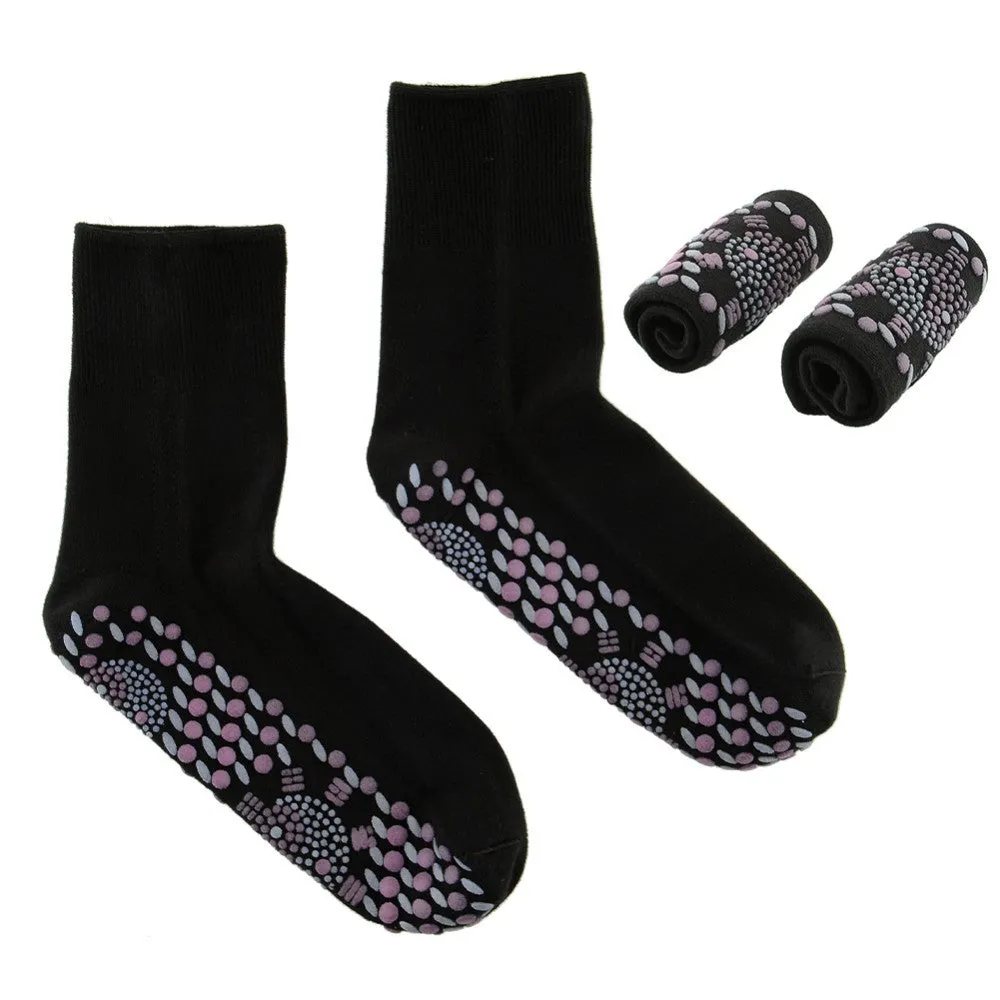 Far Infrared Tourmaline Dotted Cotton Blend Socks