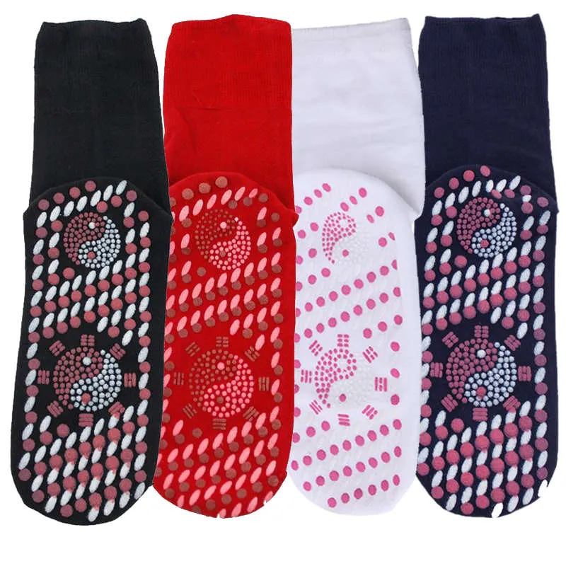 Far Infrared Tourmaline Dotted Cotton Blend Socks