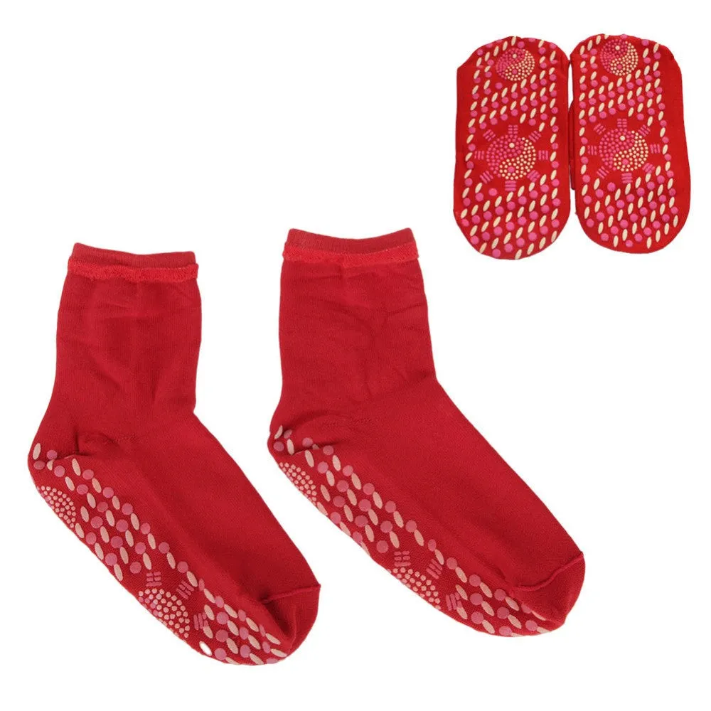 Far Infrared Tourmaline Dotted Cotton Blend Socks