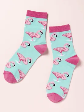 Flamingo Crew Socks for Girls, Bird Socks, Funny Socks for Women, Novelty Socks, Funky Socks, Gift for Her