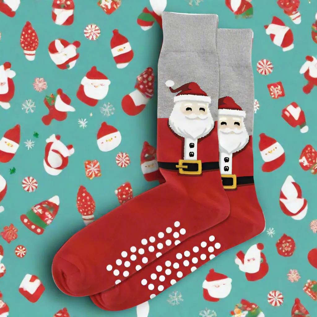 Fuzzy Santa Socks