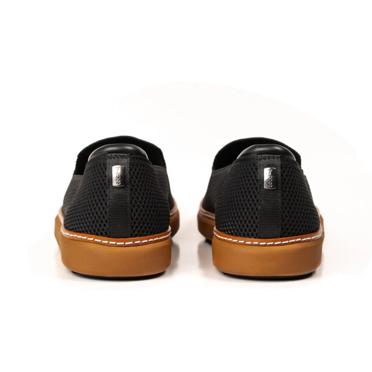 Grounding Slip-On • Black & Cognac Bamboo Knit