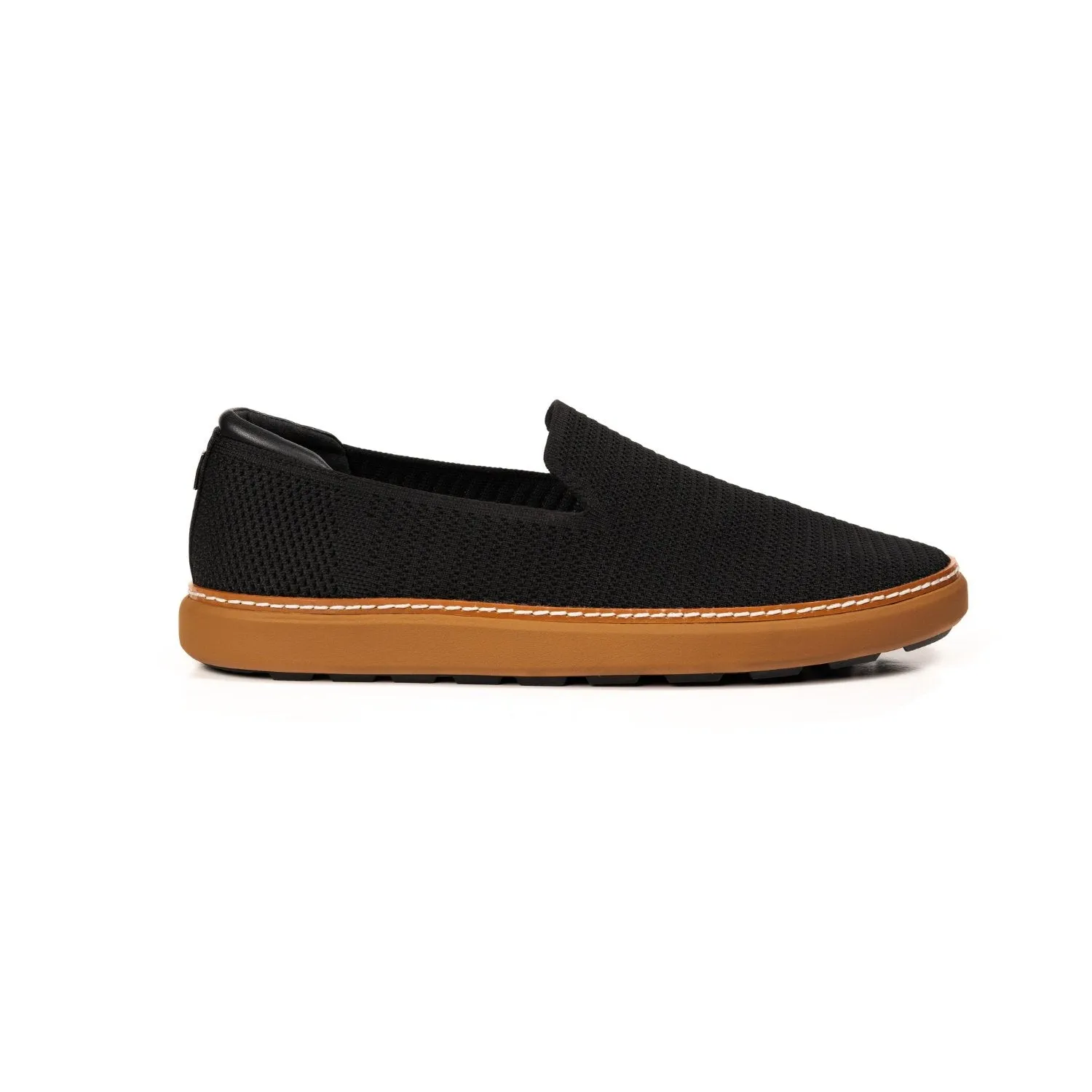 Grounding Slip-On • Black & Cognac Bamboo Knit