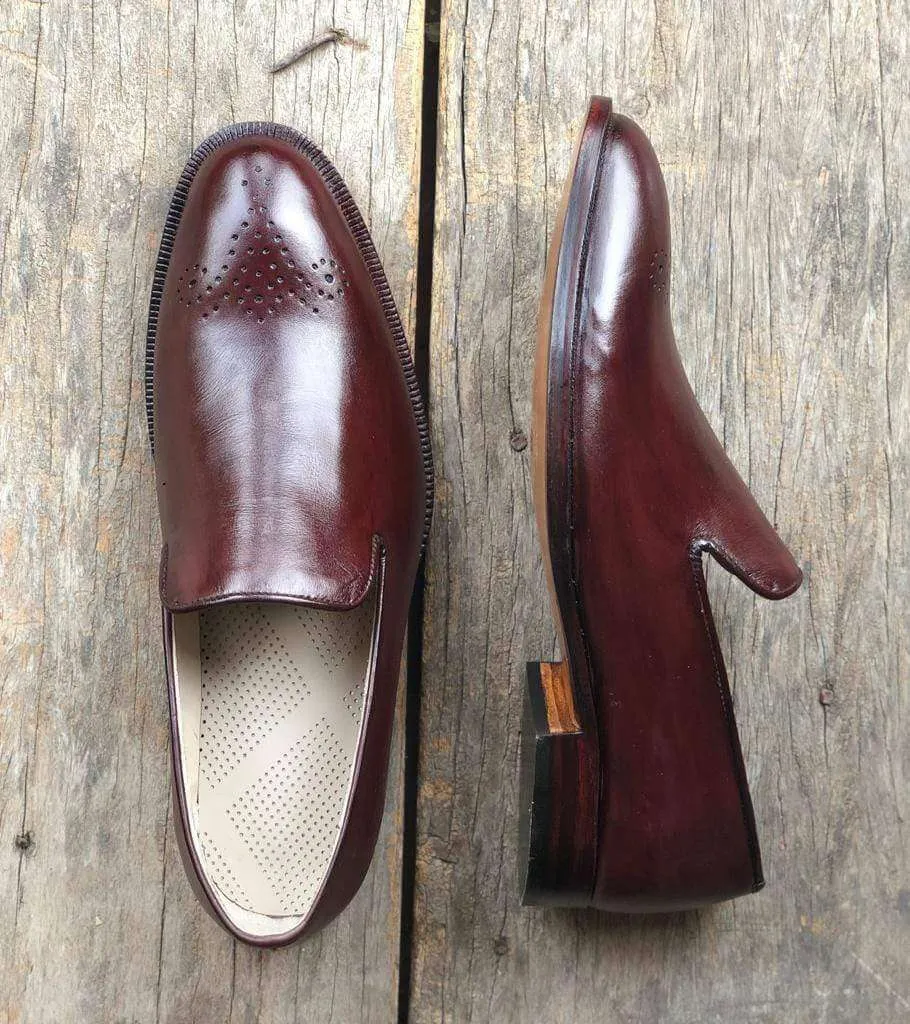 Handmade Men's Leather Loafers Shoes