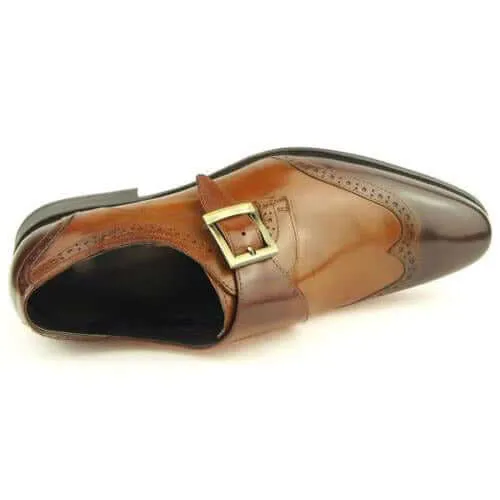 Handmade Wing Tip Monk Strap, Men's Dress Leather Shoes