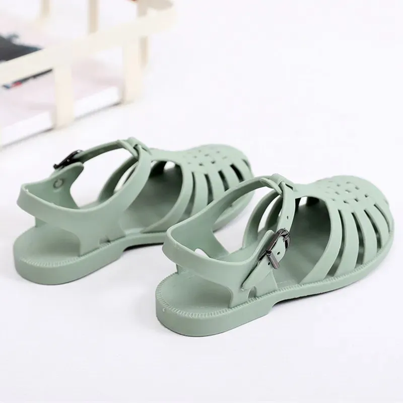 Kids Girls Summer Children Sandals Soft Non-slip Princess Shoes Kids Candy Jelly Beach Shoes - YGSD50612