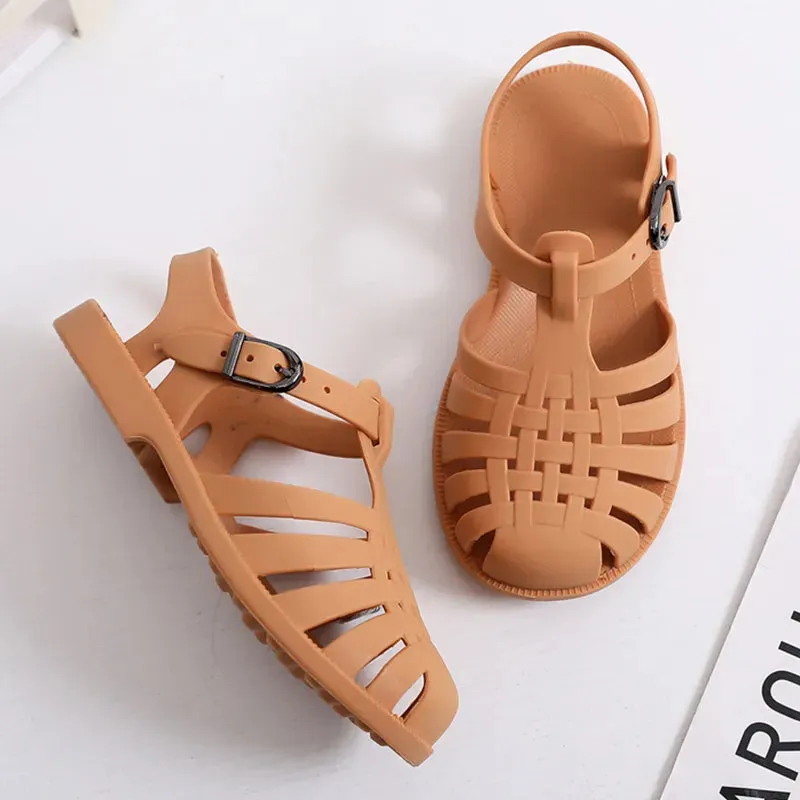 Kids Girls Summer Children Sandals Soft Non-slip Princess Shoes Kids Candy Jelly Beach Shoes - YGSD50612