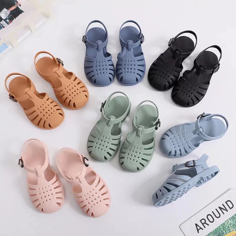 Kids Girls Summer Children Sandals Soft Non-slip Princess Shoes Kids Candy Jelly Beach Shoes - YGSD50612