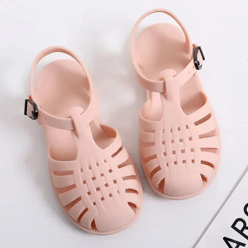 Kids Girls Summer Children Sandals Soft Non-slip Princess Shoes Kids Candy Jelly Beach Shoes - YGSD50612