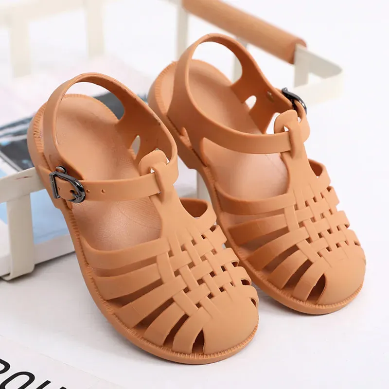 Kids Girls Summer Children Sandals Soft Non-slip Princess Shoes Kids Candy Jelly Beach Shoes - YGSD50612