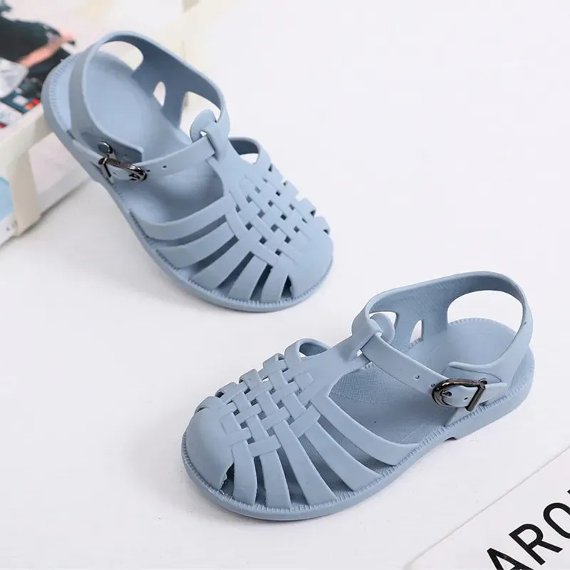 Kids Girls Summer Children Sandals Soft Non-slip Princess Shoes Kids Candy Jelly Beach Shoes - YGSD50612