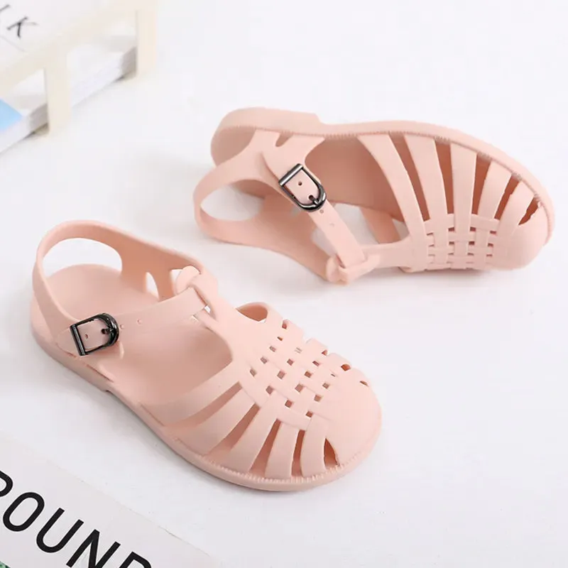 Kids Girls Summer Children Sandals Soft Non-slip Princess Shoes Kids Candy Jelly Beach Shoes - YGSD50612