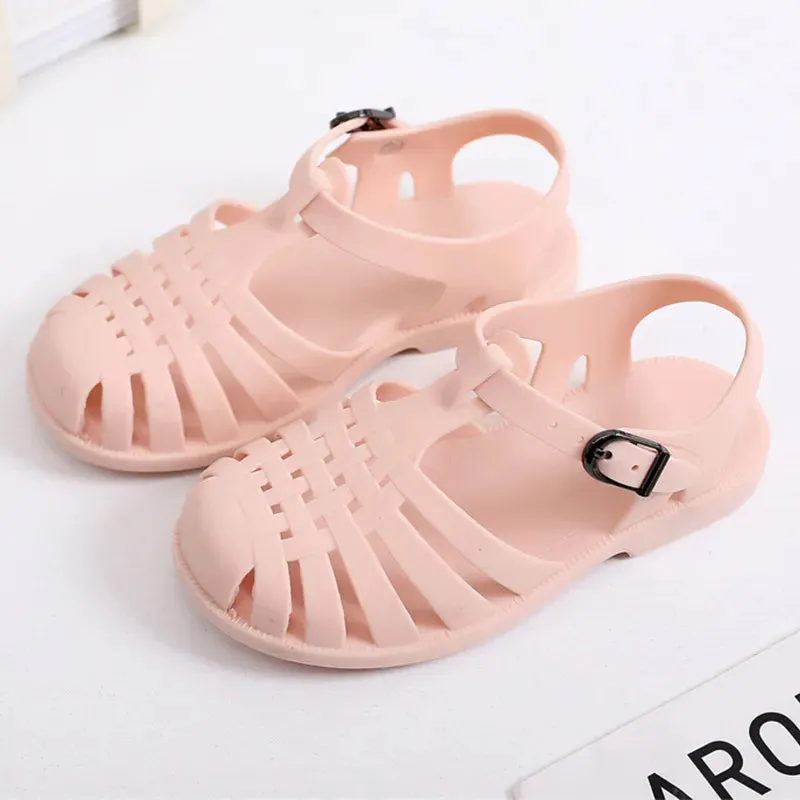 Kids Girls Summer Children Sandals Soft Non-slip Princess Shoes Kids Candy Jelly Beach Shoes - YGSD50612