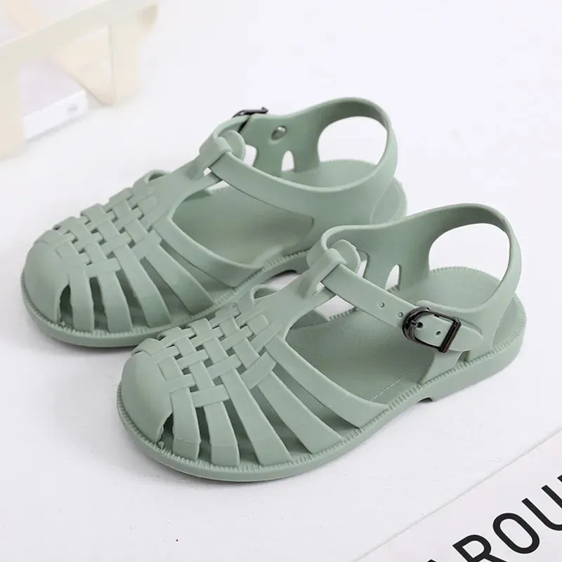 Kids Girls Summer Children Sandals Soft Non-slip Princess Shoes Kids Candy Jelly Beach Shoes - YGSD50612