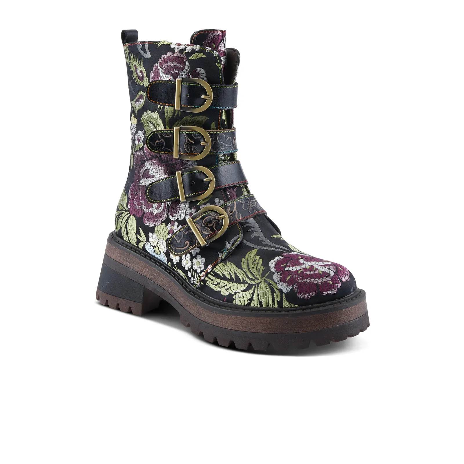 L'Artiste Haruko Combat Boot (Women) - Black Multi