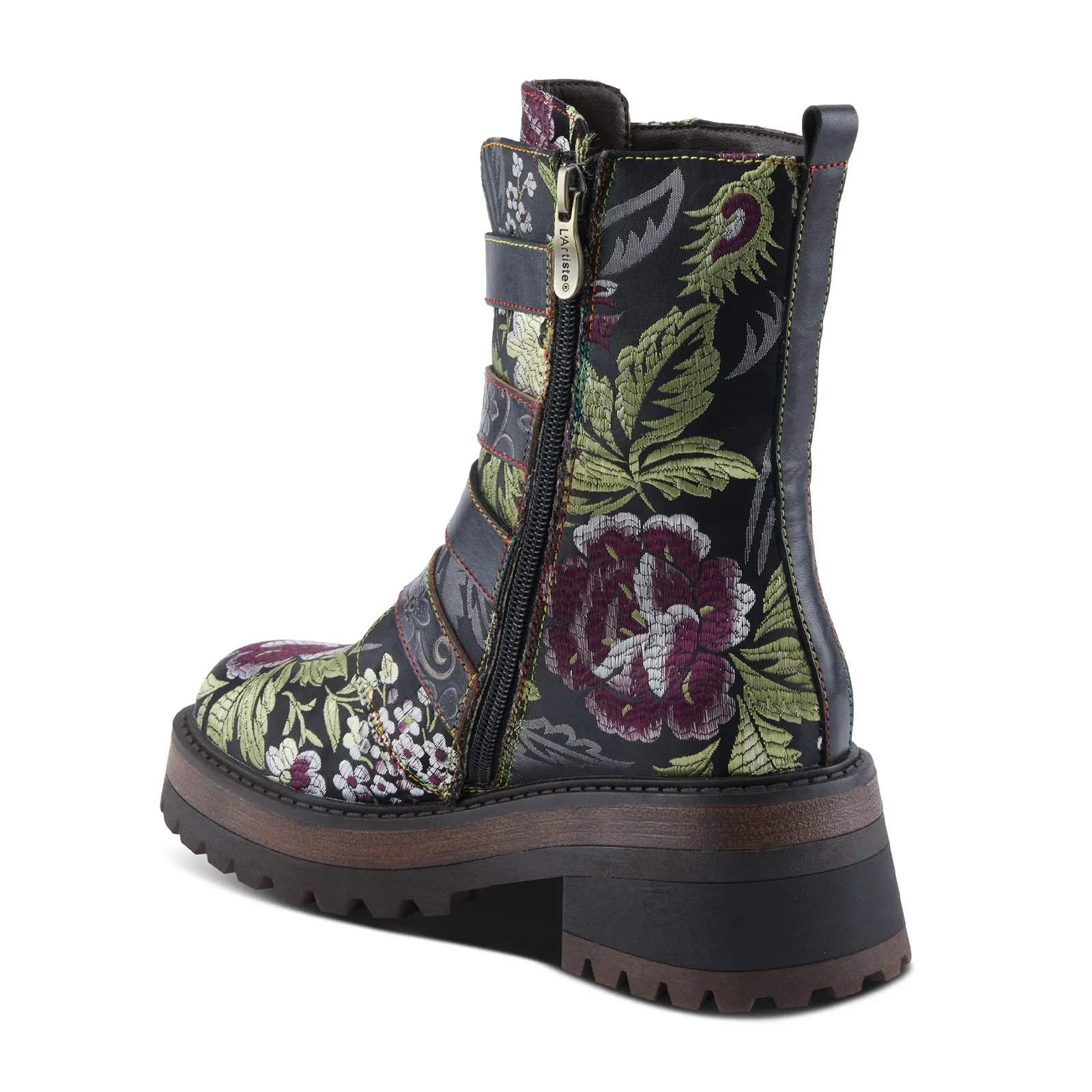 L'Artiste Haruko Combat Boot (Women) - Black Multi