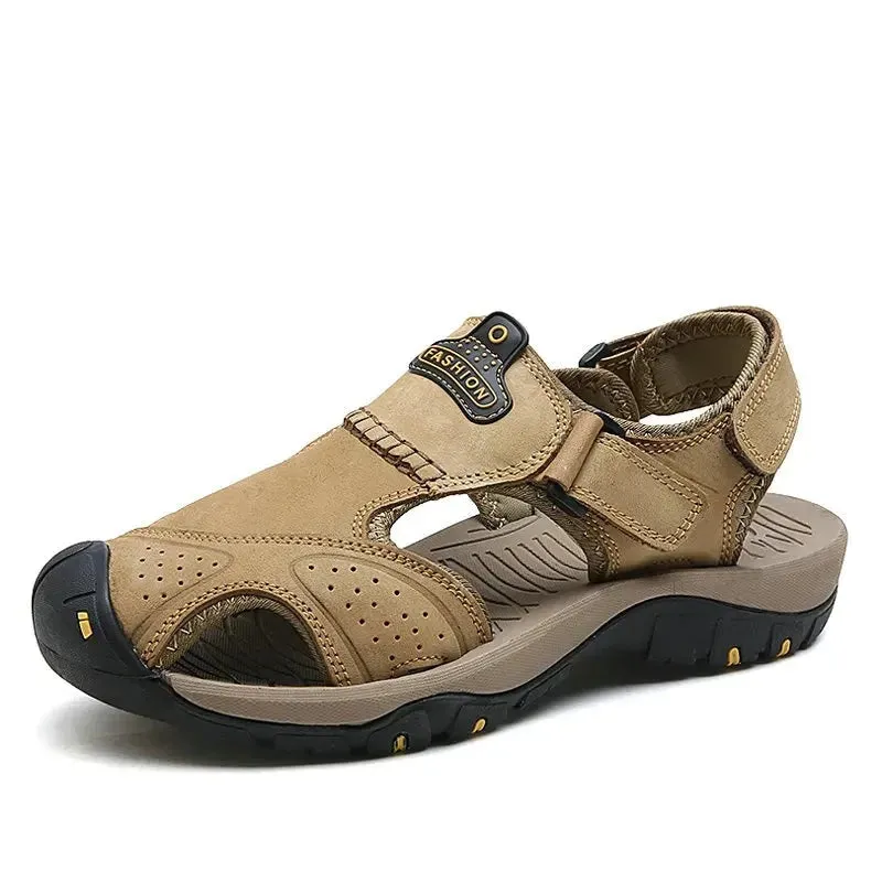 Male Shoes Genuine Leather Men Sandals Summer Men Shoes Beach Sandals Man Fashion Outdoor Casual Sneakers Size 48 v1