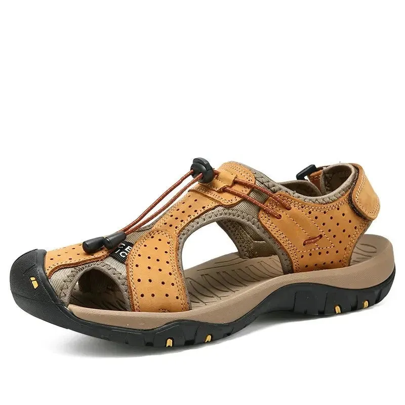 Male Shoes Genuine Leather Men Sandals Summer Men Shoes Beach Sandals Man Fashion Outdoor Casual Sneakers Size 48 v1