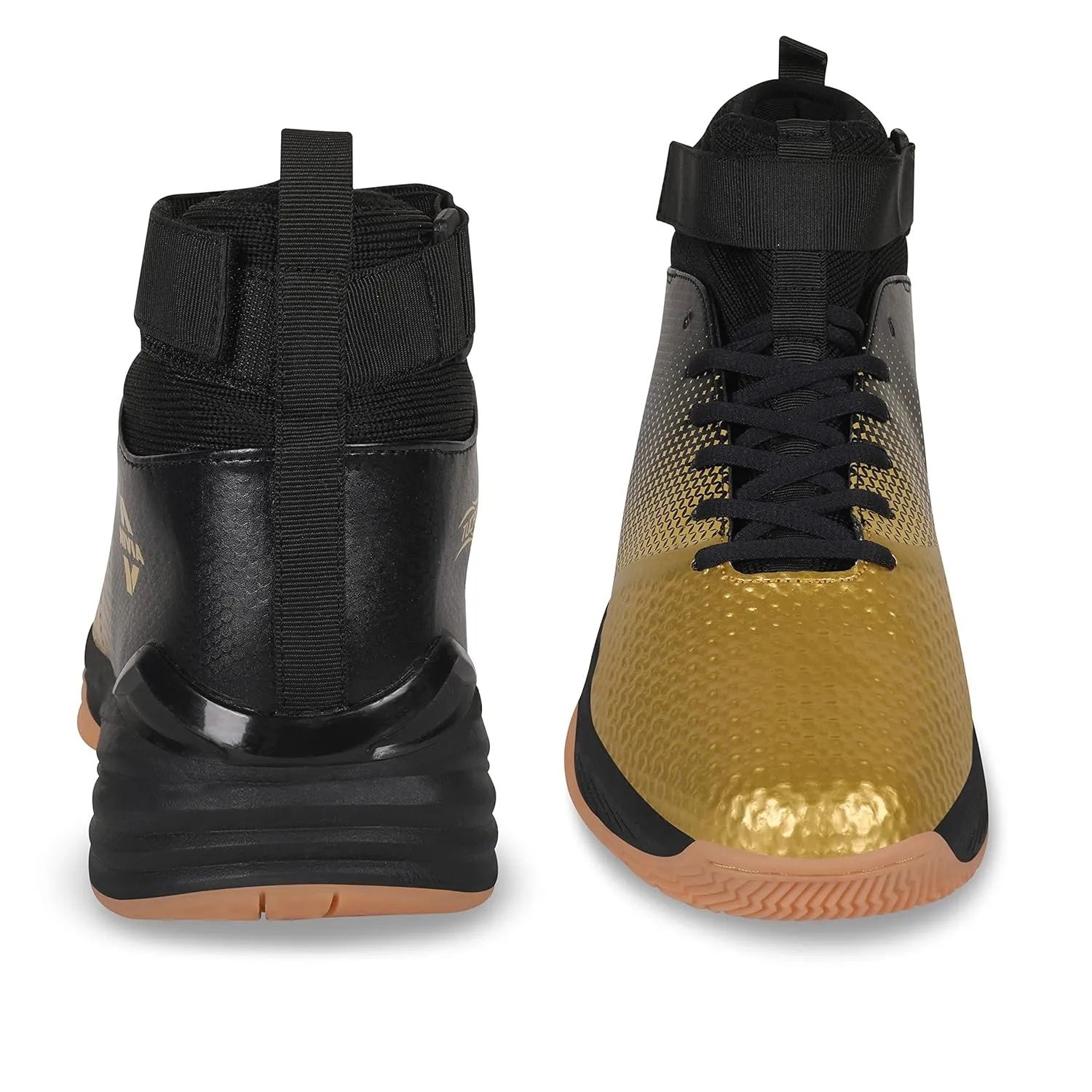 Men Tucana Gold Basketball | Shoes for Men with Breathable mesh Stitched for Better fit and Smooth | Comfortable Shoes | Knitted Collar Rib with Ankle Support