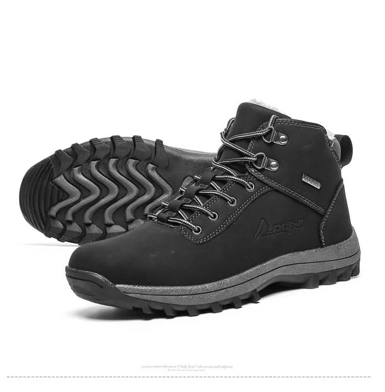 Men's Fashion Winter Snow Boots Male Casual Shoes Adult Quality Rubber High Top Shoes - MSWRB50422