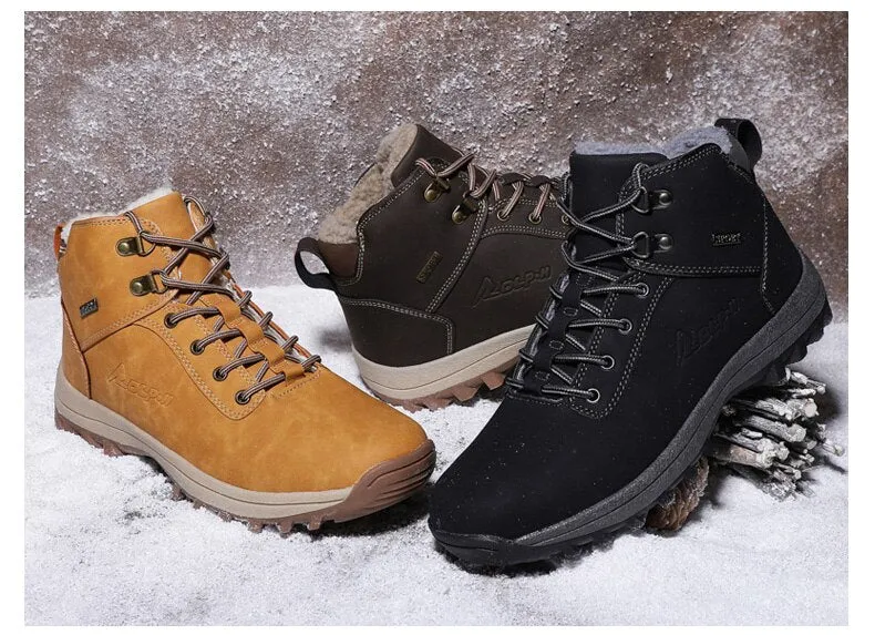 Men's Fashion Winter Snow Boots Male Casual Shoes Adult Quality Rubber High Top Shoes - MSWRB50422