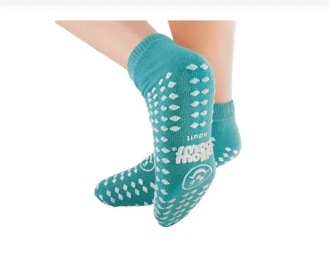 Non Skid Socks, Adult, Double Imprint, Teal  -  Pillow Paws