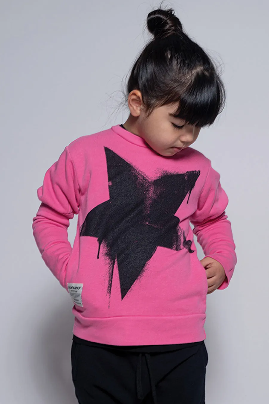 Nununu Falling Star Magic Girls Sweatshirt - Hot Pink