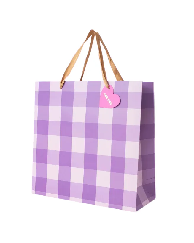 Purple Gingham Gift Bags