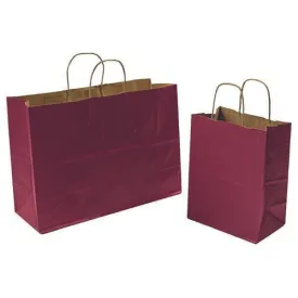 Recycled Burgundy Kraft Shopping Bags. - 16.00" x 6.00" x 12.00"